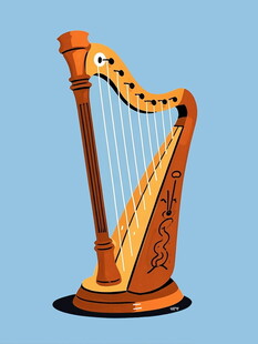 卡通竖琴形象展示