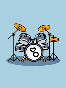 卡通风格的架子鼓组合