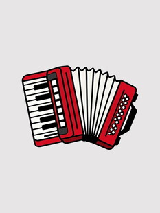 复古风格手风琴插画