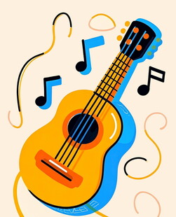 多彩吉他与灵动音符