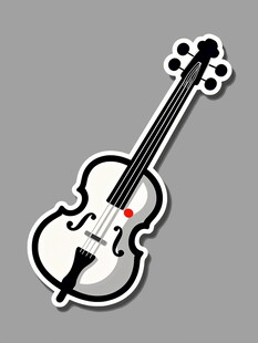 简约白色小提琴图标