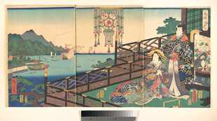 日式古典场景人物绘画