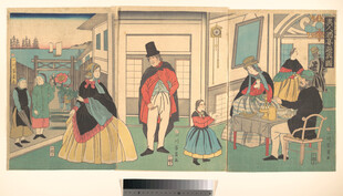 复古宫廷人物社交场景图