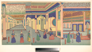 古代宫廷场景人物画