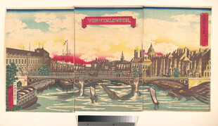 河畔城市风景图