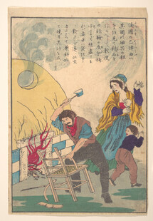 日本传统浮世绘武士战斗图