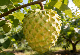 挂在枝头的释迦果