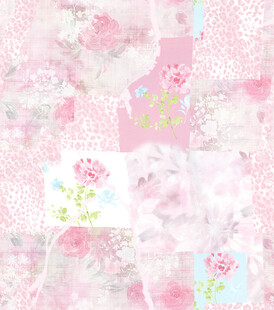 粉色花卉拼接图案背景