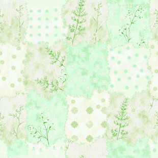 清新绿植波点拼接背景图