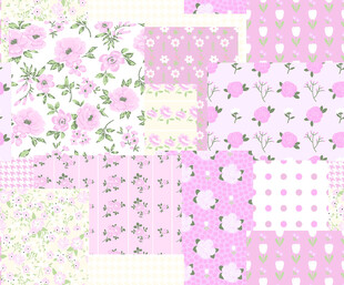 粉色花卉波点图案素材集