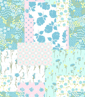 清新花卉图案拼接背景图