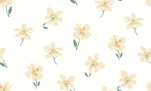 淡黄色小花无缝图案背景