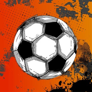 手绘风格足球