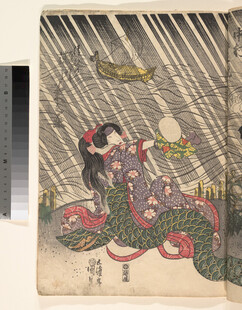 日本传统浮世绘美人与龙图