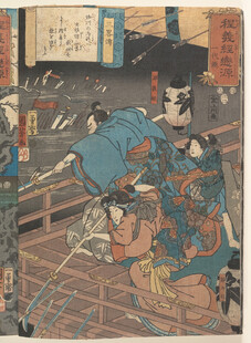 日本浮世绘武士战斗场景