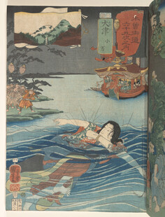 日本浮世绘海浪船只场景