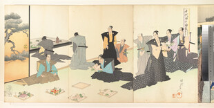 古代人物雅集场景图