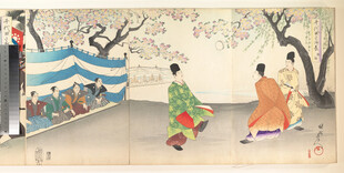 日式传统场景中的和服人物