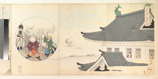 古代建筑与人物场景画卷