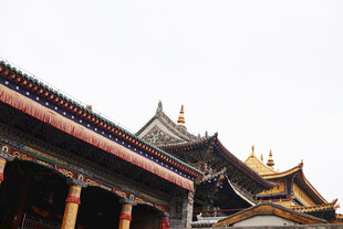 传统中式古建筑屋顶景观