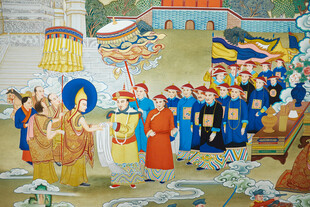 古代宫廷人物场景壁画