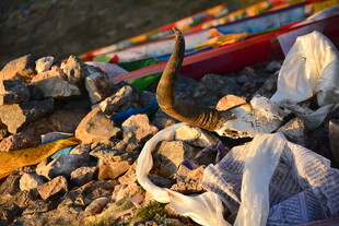 户外露营地的杂物堆放场景
