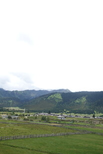 田园风光中的远山绿野