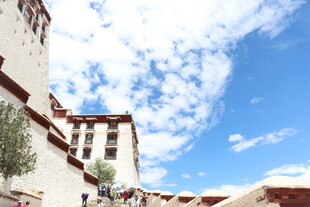 布达拉宫外景蓝天白云