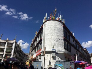 拉萨街头独特建筑景观