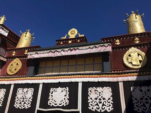 藏式建筑屋顶特写