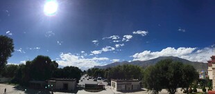 晴朗天空下的城镇风景