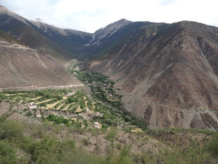 山谷中的村落景观