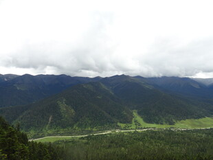 山间绿野云雾缭绕美景