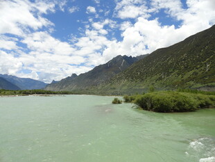 青山绿水间的宁静江河