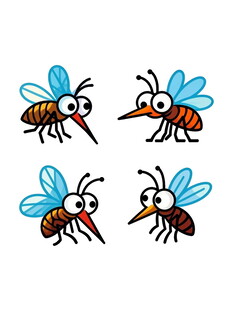 可爱卡通蚊子插画