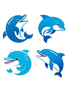 可爱海豚卡通图案设计