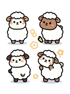 可爱卡通小羊形象集合