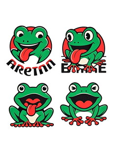 卡通青蛙表情图案设计