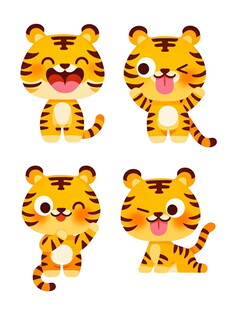 可爱小老虎表情集合