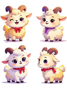 可爱小羊卡通形象集合