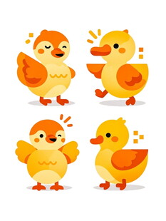 可爱小鸡小鸭卡通形象