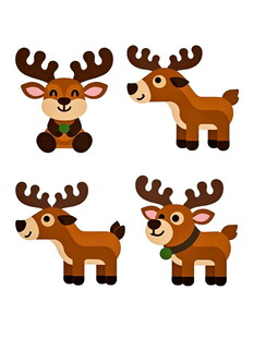 可爱卡通小鹿形象集合