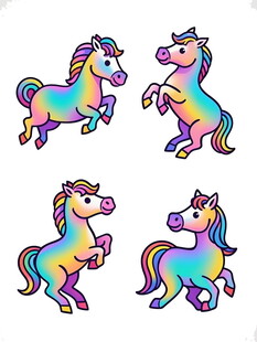多彩独角兽图案