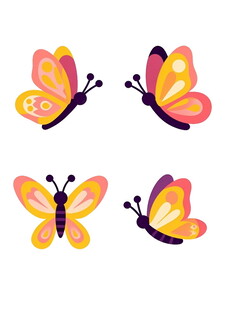 多彩蝴蝶图案设计素材