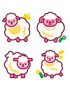 可爱绵羊卡通图案集合