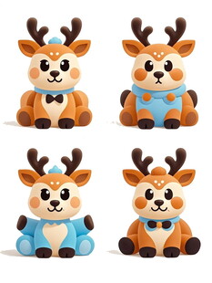 可爱小鹿玩偶萌趣十足