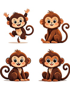 可爱小猴四连拍