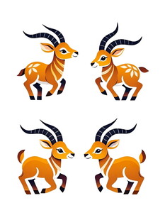 跳跃的羚羊图案设计