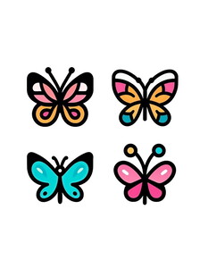 多彩蝴蝶图案设计元素