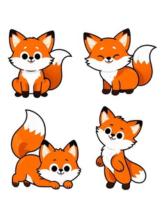 可爱狐狸卡通形象集合